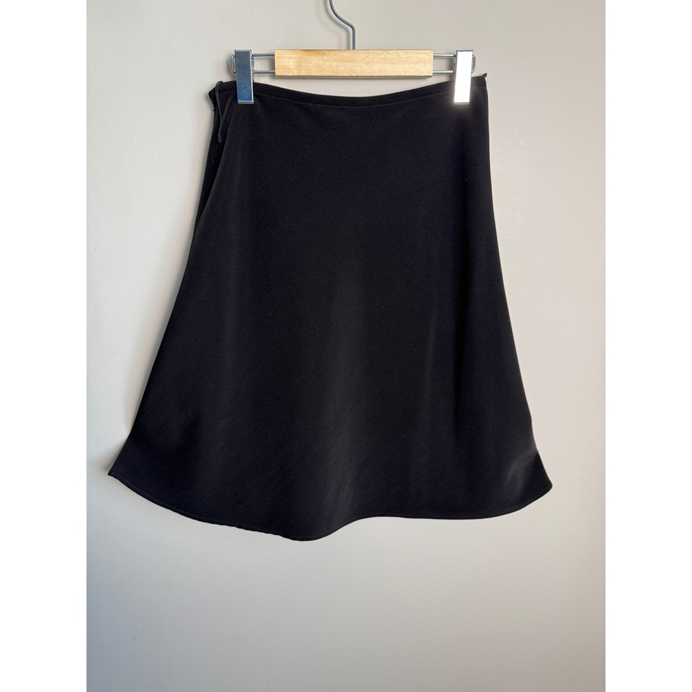 White House Black Market A-Line Knee Skirt Black 6 Minimalist Office Capsule - Picture 3 of 10